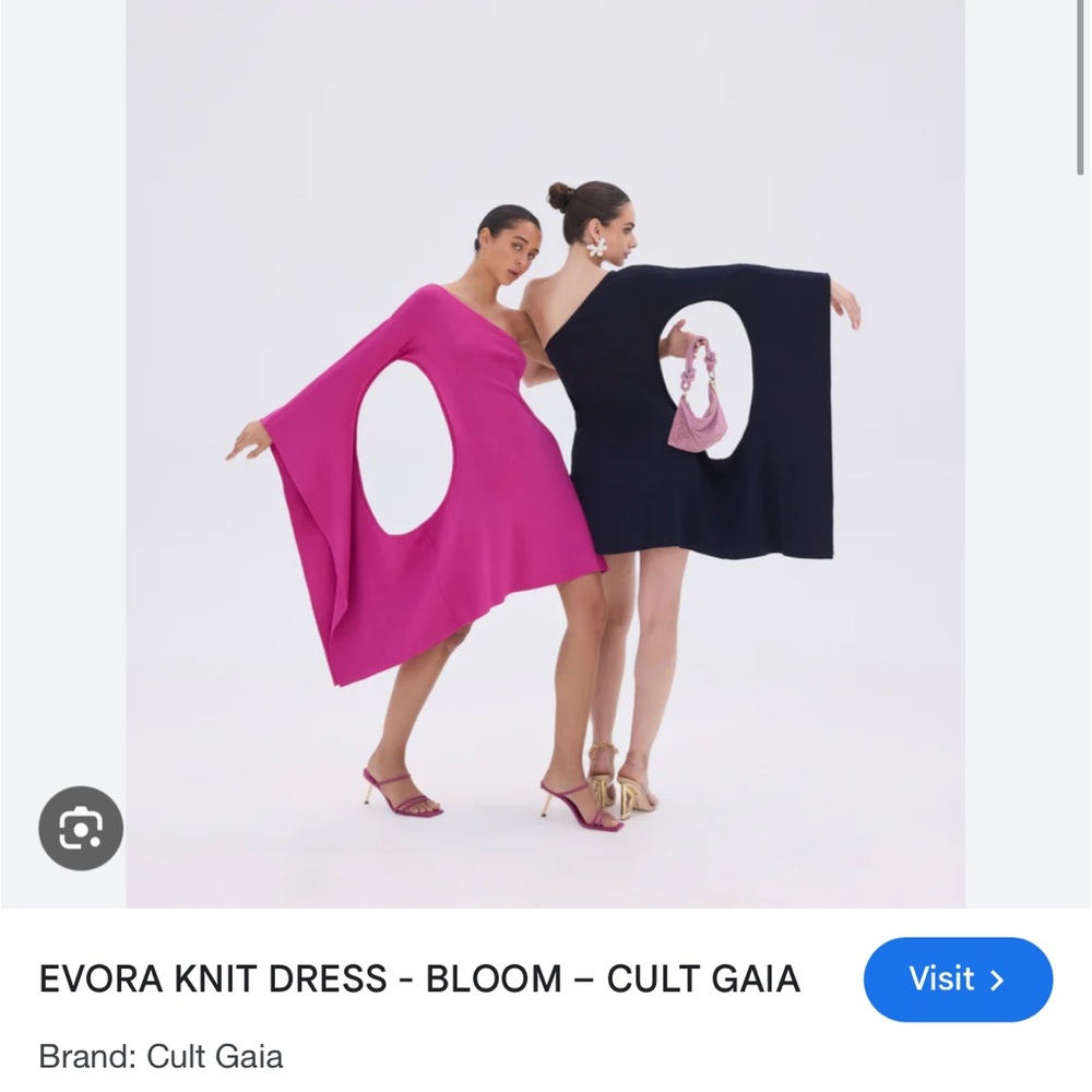 Cult Gaia fuschia knit dress with O shape!